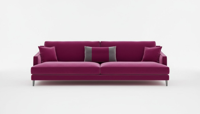 Różowa, trzyosobowa, nowoczesna kanapa, sofy do salonu, luksusowe meble w stylu luksusowego designu