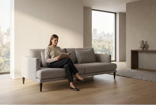 Dwumiejscowa luksusowa szara sofa Meble tekstylne Sofy do salonu Couen Modern