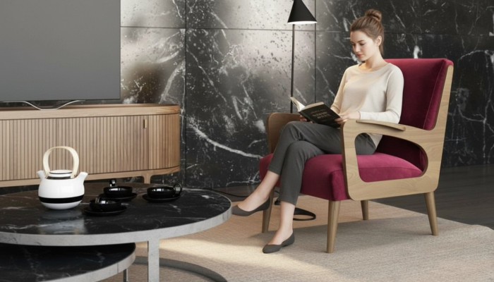 SalonFotel luksusowy jednoosobowy koktajlFotel LeseFotel Materiał