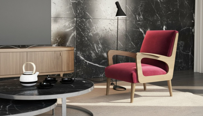 SalonFotel luksusowy jednoosobowy koktajlFotel LeseFotel Materiał