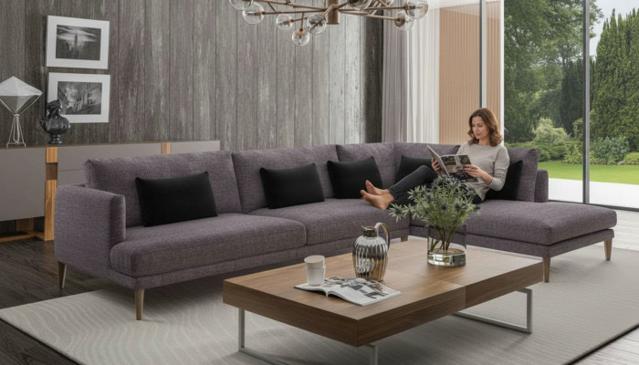 Żywy krajobraz Sofa Narożne sofy Meble tekstylne w kształcie litery L Nowoczesne umeblowanie