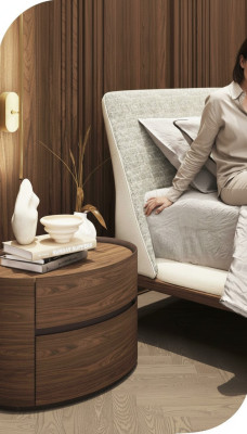 Projektant Drewno Stolik nocny Nowoczesny Design Prawdziwe drewno Sypialnia Meble