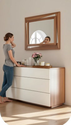 Komoda do sypialni Biały Brown Luksusowa konsola do przechowywania Szlachetne meble z prawdziwego drewna