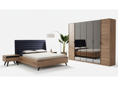 Rama łóżka Czarny Brąz Podwójne łóżko Sypialnia Meble Designer Łóżko