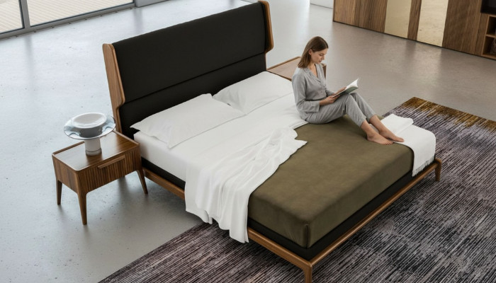 Brązowy Zestaw Sypialnia Łóżko Szafki nocne 2szt. Modern Style Luxury Meble