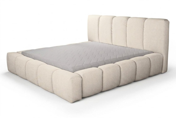 Łóżko White Podwójne łóżko Sypialnia Meble drewniane Design Meble tapicerowane Material