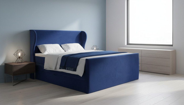 Łóżko Podwójne łóżko Sypialnia Aksamit Podkładka łóżka Design Meble tapicerskie