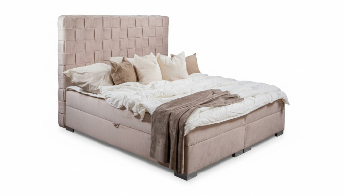 Beżowa Sypialnia łóżka Podkładka Łóżko Chesterfield Włókienniczy Materiał Nowość