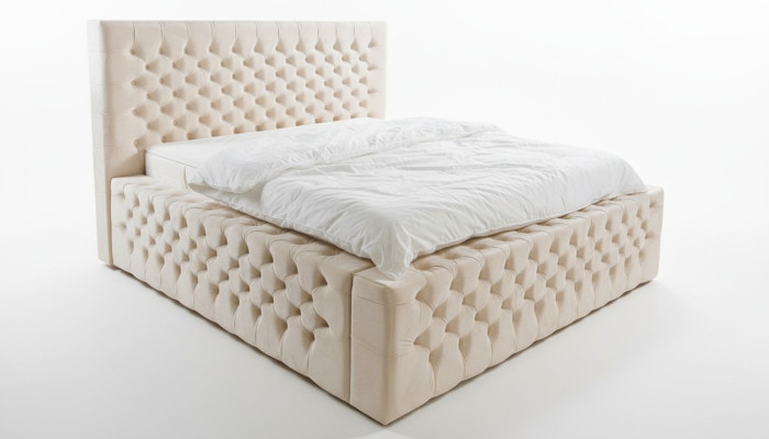 Luksusowe łóżko Chesterfield Aksamit łóżko Włókiennicze Double Hotel Meble 140x200