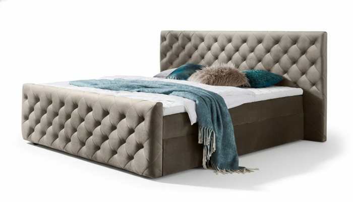 Chesterfield Aksamit łóżko Podwójne łóżko 160x200 Design bed Meble hotelowe