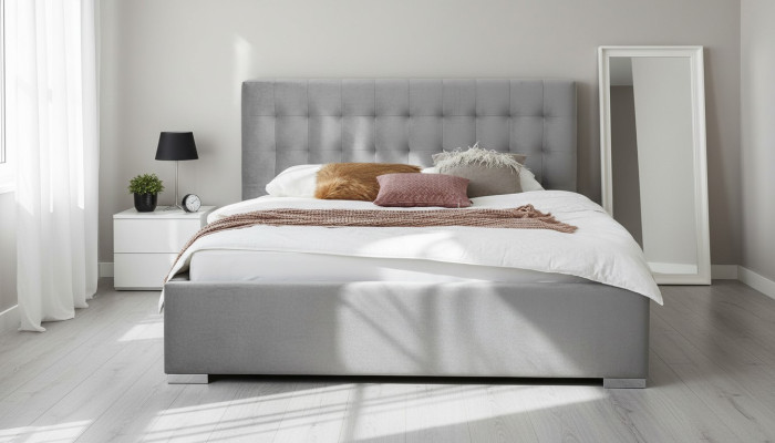 Meble drewniane podwójne szare Sypialnia design elegancki materiał klasyczne Meble-