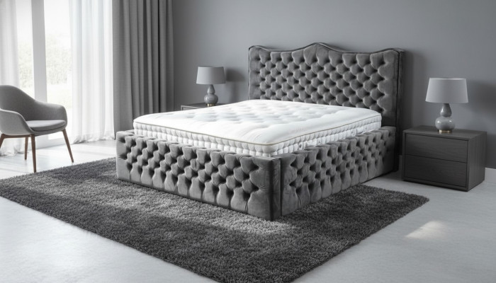 Chesterfield Łóżko Aksamit łóżko Podwójne łóżko 160x200 Design Hotel Furnishings
