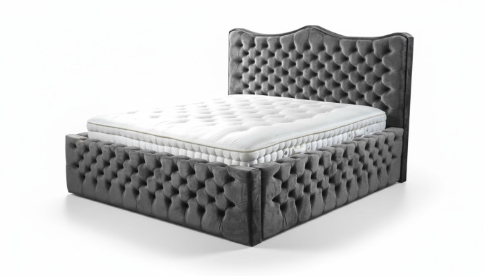 Chesterfield Łóżko Aksamit łóżko Podwójne łóżko 160x200 Design Hotel Furnishings