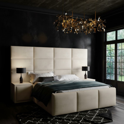 Podwójne łóżko Łóżko Podkładka łóżka Design Sypialnia Meble Meble 180x200cm