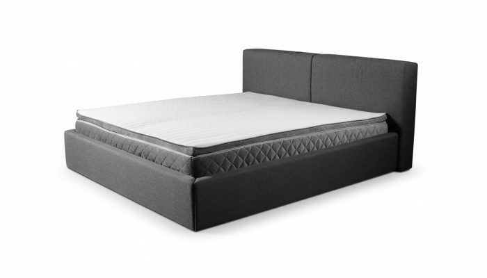 Szare Podwójne łóżko Podkładka do łóżka Podstawa łóżka Design Elegant Material Bed