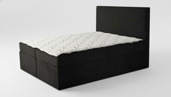 Czarny Podwójne łóżko Klasyczny design mebli do sypialni Elegancki materiał Nowość
