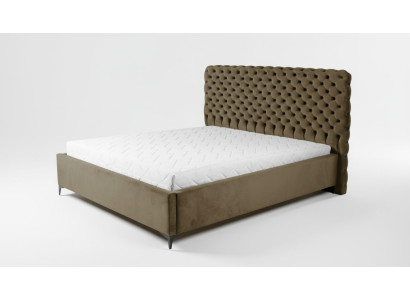 Zielone łóżko Chesterfield Klasyczne meble do sypialni Design Elegancki materiał