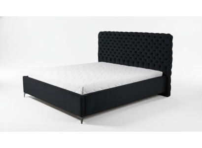 Czarny materiał do projektowania mebli Chesterfield Łóżko Classic do sypialni