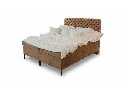 Brown Chesterfield Podwójne łóżko luksusowe łóżko skrzyniowe Sypialnia łóżka