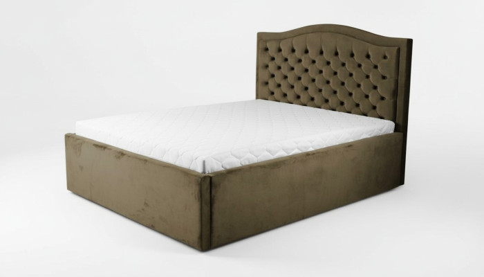 Zielone łóżko Chesterfield Klasyczne meble do sypialni Design Elegancki materiał
