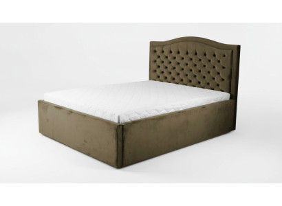 Zielone łóżko Chesterfield Klasyczne meble do sypialni Design Elegancki materiał
