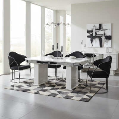 Beżowy Stół obiadowy Design stoły Luksusowy stół rozkładany Meble jadalnia Meble