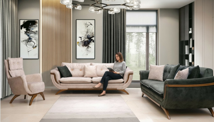 Trzyosobowy zestaw do salonu 3+3+1 zestaw sof z poduszkami do siedzenia sofa z tkaniny kanapa sofa