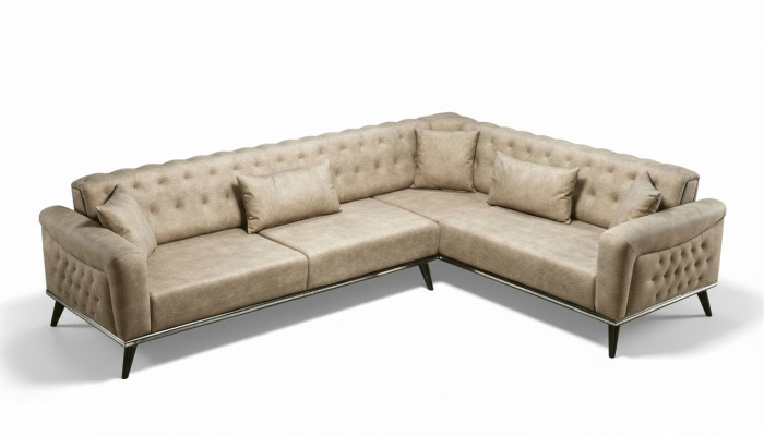 Sofa Kanapa Beżowa Zestaw do Salonu Nowoczesna Sofa Narożnikowa kanapa Nowość