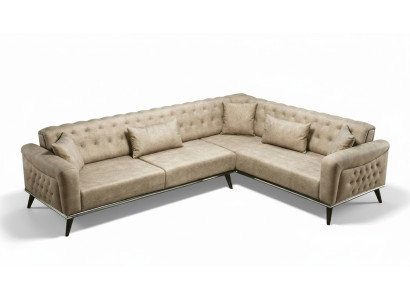 Sofa Kanapa Beżowa Zestaw do Salonu Nowoczesna Sofa Narożnikowa kanapa Nowość