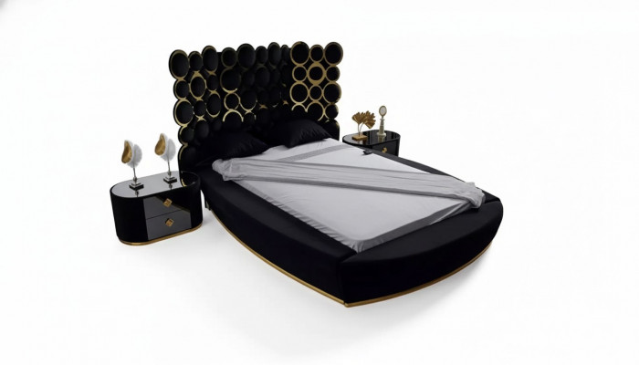 Designerskie łóżko luksusowe łóżka tekstylne Sypialnia Podwójne łóżko z ramą łóżka 200x200cm