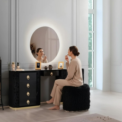 Toaletka Zestaw konsola Lustro Sypialnia Meble Design Stołek Zestaw Nowy