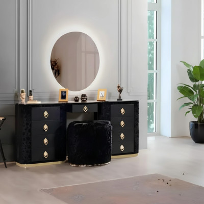 Toaletka Zestaw konsola Lustro Sypialnia Meble Design Stołek Zestaw Nowy