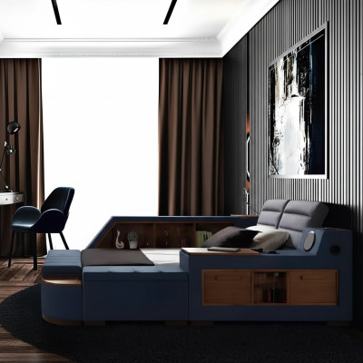 Wielofunkcyjne łóżko podwójne Łóżko Nowoczesna rama łóżka 200x200cm Hotel Nowość