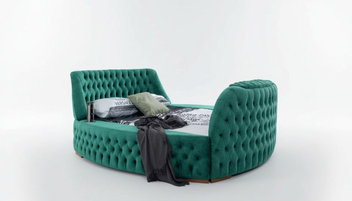Chesterfield Łóżko Meble Double Beds Green Okrągłe łóżka Luxury Hotel z Windą