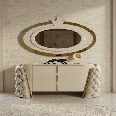 Toaletka Lustro luksusowa konsola Kredens Sypialnia Drewno Modern Design