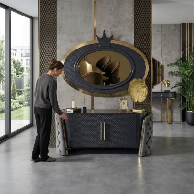 Toaletka Zestaw konsola Lustro Sypialnia Meble Design Stołek Zestaw Nowy