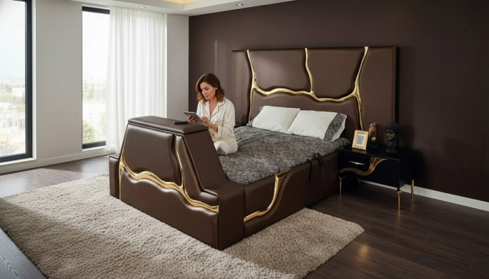 Design Łóżko Podkładka łóżka Podwójne łóżko Marriage Meble Luksusowa rama łóżka Sypialnia