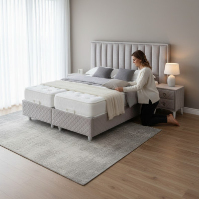 łóżko Podwójne łóżko Hotelowe Rama łóżka Double Drewno Meble Łóżko Podkładka Luxury Design