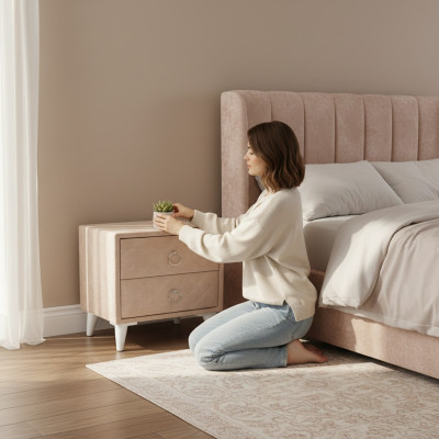 Design Stolik nocny konsola Side stoły Sleep Pokój Drewno Luksusowe Konsole Nowe