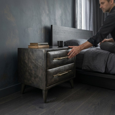 Stolik nocny Design Tabela Meble Szafki nocne Drewno Sypialnia Stolik Nowość