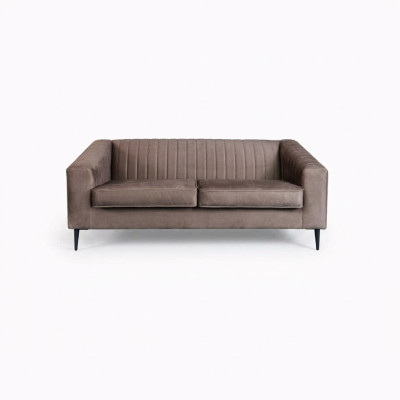 Sofa 2 miejsce do siedzenia Brązowa Sofy Siedziba Salon Nowoczesny Design Podkładka Materiał Elegancki