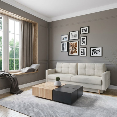 Sofa 3 miejsce do siedzenia Biały Sofy Siedziba Salon Nowoczesny Design Podkładka Materiał Luksus Nowość