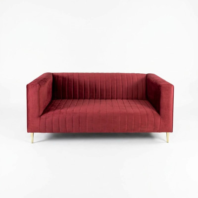 Sofa 2 miejsce do siedzenia Różowy Salon Nowoczesny Design Luksusowe Drewno Meble Podkładka Materiał Nowość