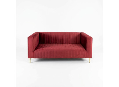 Sofa 2 miejsce do siedzenia Różowy Salon Nowoczesny Design Luksusowe Drewno Meble Podkładka Materiał Nowość