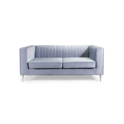 Sofa 2 miejsce do siedzenia Szara Elegancka Nowoczesna Luksusowa Design Drewno Meble Podkładka Materiał Nowość