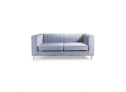 Sofa 2 miejsce do siedzenia Szara Elegancka Nowoczesna Luksusowa Design Drewno Meble Podkładka Materiał Nowość