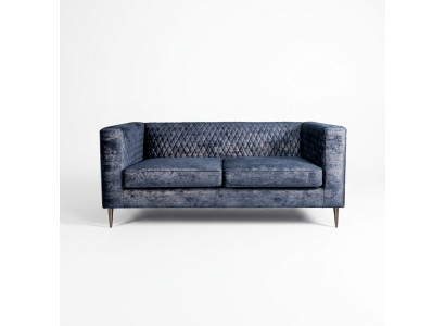 Sofa 2 miejsce do siedzenia Niebieska Elegancka Nowoczesna Luksusowa Design Drewno Meble Podkładka Materiał Nowość