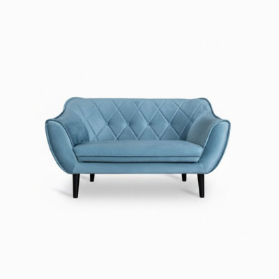 Wygodna, miękka 2-miejscowa sofa do siedzenia z luksusową tapicerką w delikatnym niebieskim kolorze