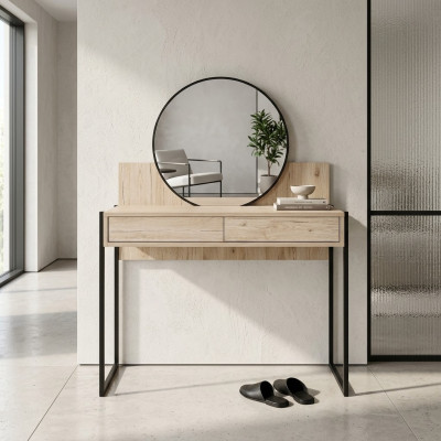 Toaletka Beżowa Sypialnia Lustro Meble Design Eleganckie Luksusowe Piękne Nowe