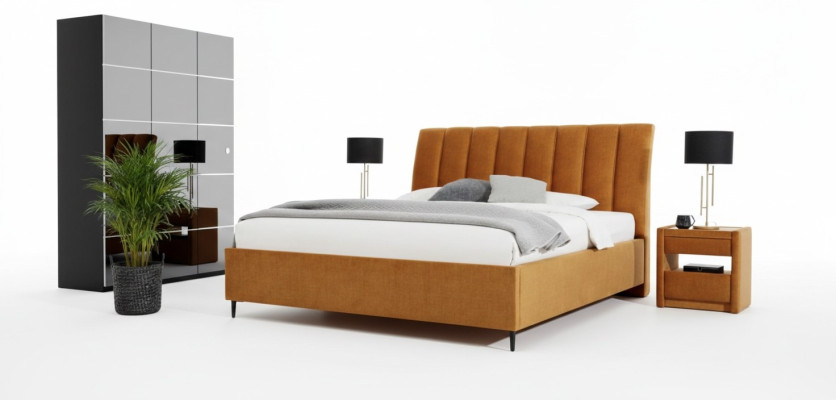 Luksusowy kredens z Lustro stylowy beżowy zestaw Kredens Modern Meble Design Nowość
